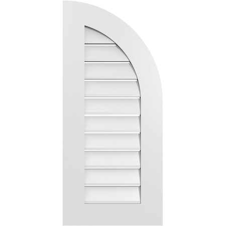 Quarter Round Top Right Surface Mount PVC Gable Vent W/ 3-1/2W X 1P Standard Frame, 16W X 36H